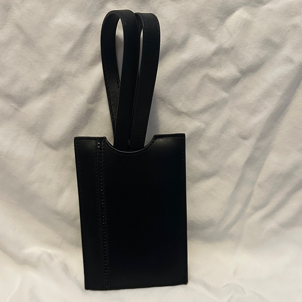 Swarovski Black Leather Luggage Tag